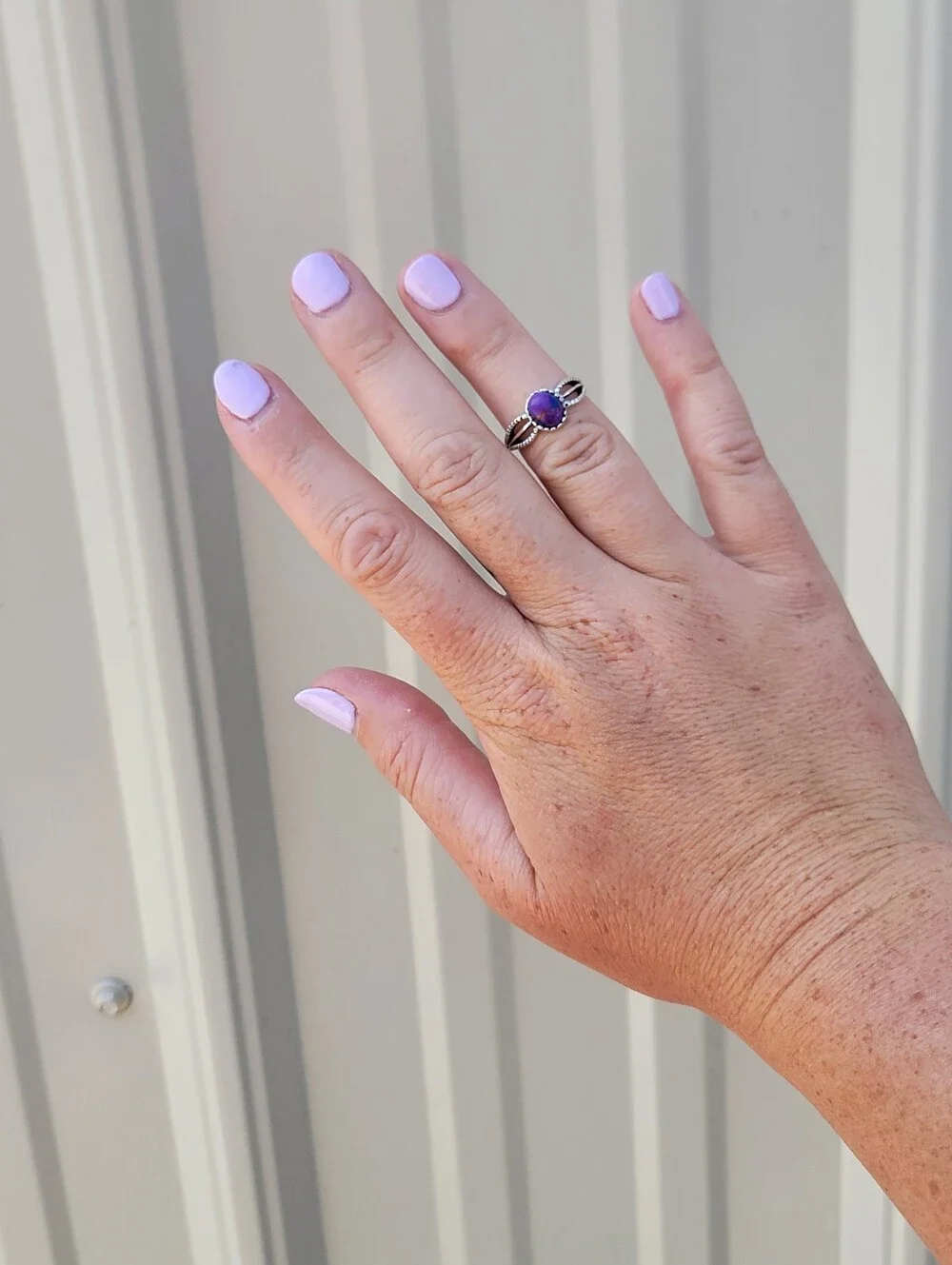Sixe 7 Purple Stone Twisted Band Ring - Women Jewelry